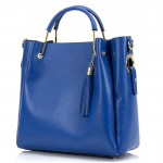 Дамска  чанта от естествена кожа Chloe - синя