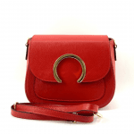 Чанта за през рамо от естествена кожа Nelina - червена 