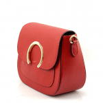 Чанта за през рамо от естествена кожа Nelina - червена 