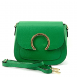 Чанта за през рамо от естествена кожа Nelina - зелена 