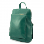 2 в 1 - Раница и чанта от естествена кожа - зелена