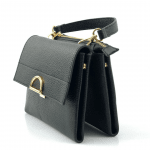 Дамска чантичка с 2 дръжки от естествена кожа  Colina - черна 
