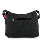 Чанта за през рамо с 2 отделения и много джобчета - черно/сиво