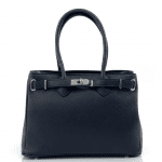 Луксозна чанта от естествена кожа Vivian - черна 