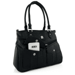 Дамска чанта тип торба с 2 отделения - черна