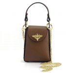 Дамска чантичка с 2 дръжки от естествена кожа Azzurra  - бежова 