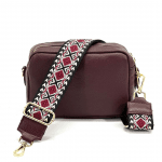 Чанта за през рамо от естествена кожа с 2 дръжки - розова 