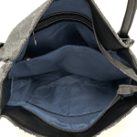 Дамска чанта тип торба със змийски принт - тъмно кафява 