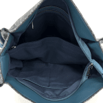 Дамска чанта тип торба със змийски принт - тъмно кафява 