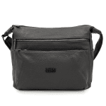 Чанта за през рамо с много джобове - черна 