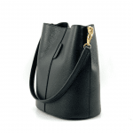Дамска чанта от естествена кожа с 2 дръжки - тъмно кафява