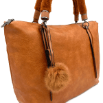 Дамска чанта тип торба с омекотени дръжки - червена 