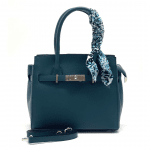Луксозна чанта от естествена кожа - черна