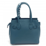 Луксозна чанта от естествена кожа - тъмно синя