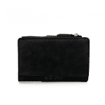 Дамско портмоне със змийски детайл - черно