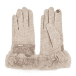 Дамски ръкавици с пух - тъмно кафеви