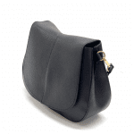 Дамска чанта от естествена кожа с 3 дръжки - черна
