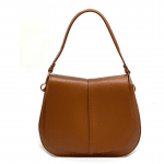 Дамска чанта от естествена кожа с 3 дръжки - светло кафява