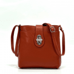 Чанта за през рамо от естествена кожа Andria - керемидено кафява  
