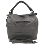 Голяма дамска чанта тип торба - черно/кафяво 