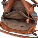 Голяма дамска чанта тип торба - керемиено кафява