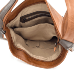 2 в 1 - Голяма чанта и раница - светло кафява