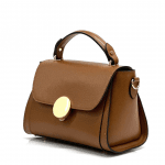 Луксозна чанта от естествена кожа Belissima - кафява