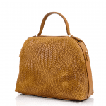 Луксозна чанта от естествена кожа Aurelia - керемидено кафява
