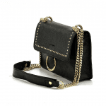 Дамска чантa за през рамо Nelina - металическо черно