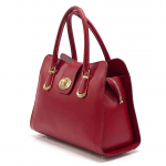 Луксозна чанта от естествена кожа Madelin - червена