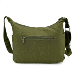 Чанта за през рамо от плат с 2 големи отделения - зелена