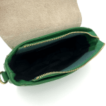 Дамска чантичка от естествена кожа с 3 дръжки - керемидено кафява