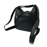 2 в 1 - Дамска чанта и раница с много джобове - тъмно кафяво/черно