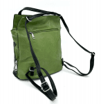 2 в 1 - Дамска чанта и раница - зелено/черно