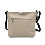 Чанта за през рамо от естествена кожа  - бежово/керемидено кафяво