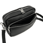 Чанта за през рамо от естествена кожа Antonia - черна