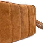Чанта за през рамо от естествена кожа и велур - бежова