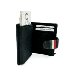 Унисекс кожено портмоне със система против кражби - черно