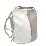 2 в 1 - Дамска чанта и раница - бело/бежово