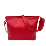 Дамска чантa за през рамо от естествена кожа - лайм