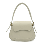 Луксозна чанта от естествена кожа с 2 дръжки Italina - бяла 