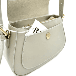 Луксозна чанта от естествена кожа с 2 дръжки Italina - бяла 