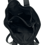 Голяма чанта от естествена кожа с 2 вида дръжки - черна 