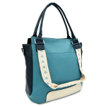 Комфортна дамска чанта с два вида дръжки - синя