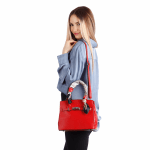 Луксозна чанта от естествена кожа - червена