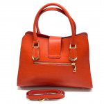 Луксозна чанта от естествена кожа Madelin - оранжева