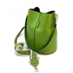 Дамска чанта от естествена кожа с 2 дръжки - бежова