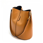 Дамска чанта от естествена кожа с 2 дръжки - сива