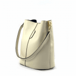 Дамска чанта от естествена кожа с 2 дръжки - бяла