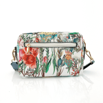 Чанта за през рамо с принт на цветя - бяла